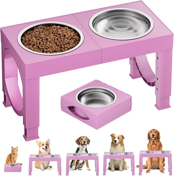 XIAZ Elevated Dog Bowls Large Breed Raised Dogs Bowl Stand Large/Medium Sized by XiaZPet