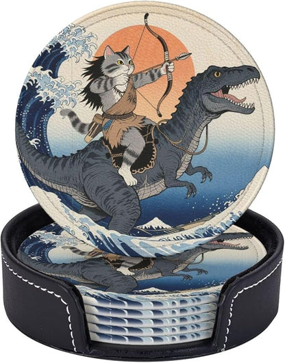 6 Pcs Cat Dinosaur Drink Coasters - Image 4