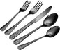 20 Pcs Black Silverware Set for 4, Food Grade Stainless Steel Flatware Set by Lazycorner