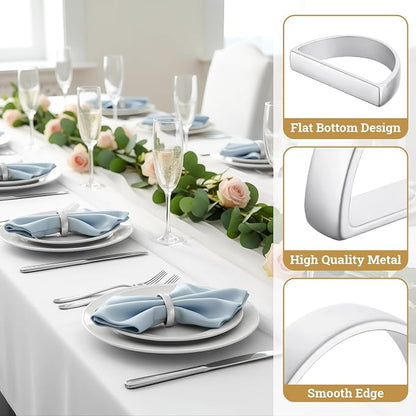 Suream 24 Packs Napkins Rings, Metal Napkin Holders - Image 3