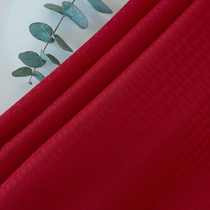 maxmill Weaved Texture Tablecloth Water Resistance Antiwrinkle Spillproof Soft Washable Christmas Table Cloth for Dining Room, Banquet Parties Holiday Dinner, Rectangle 60 x 108 Inch, Red