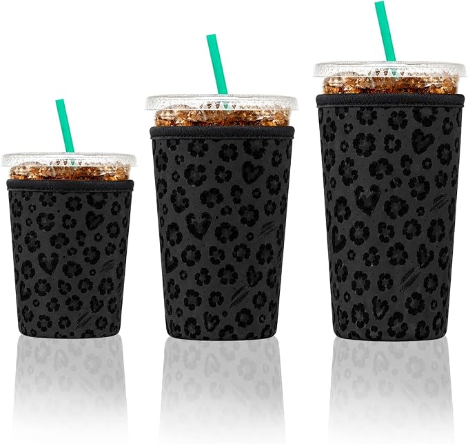 3 Pack Reusable Iced Coffee and Cold Soda Insulated Neoprene Cup Sleeve | Funny by Unknown