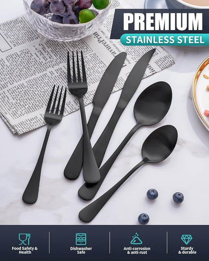 Matte Black Silverware Set - Image 3