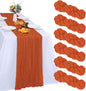 6 Pack Orange Cheesecloth Table Runner 35 x 120 Inch | Boho Gauze Fabric by RestfulGlow