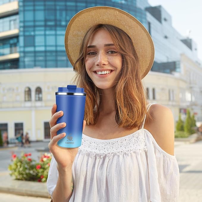 Insulated Travel Coffee Mug Reusable Coffee Tumbler Cup - Image 7