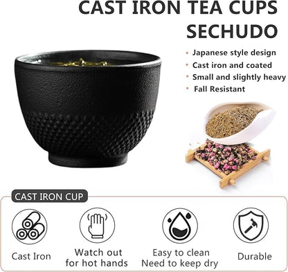 Japanese Cast Iron Tea Cups, Small and Heavy Teacups - Image 6