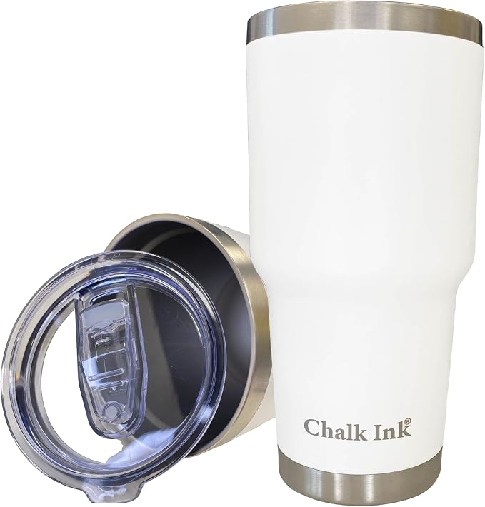 Chalk Ink 30 oz Stainless Steel Tumbler – Insulated Coffee Mug and Water Cup – - Image 2