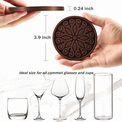 Silicone Coasters for Drinks, Resistant Reusable Drink Coasters-Great Gift for - Image 3