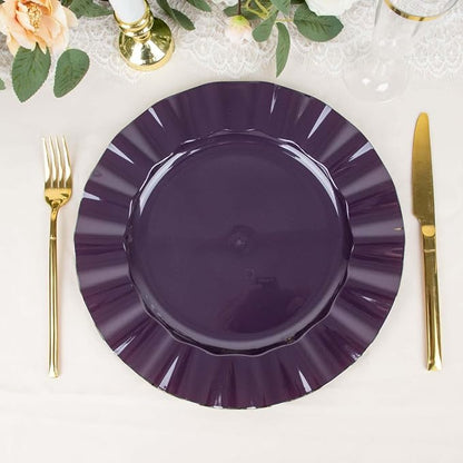 Efavormart 11" Dinner Plates – Set of 10 Plastic Purple Round Disposable Plates - Image 9
