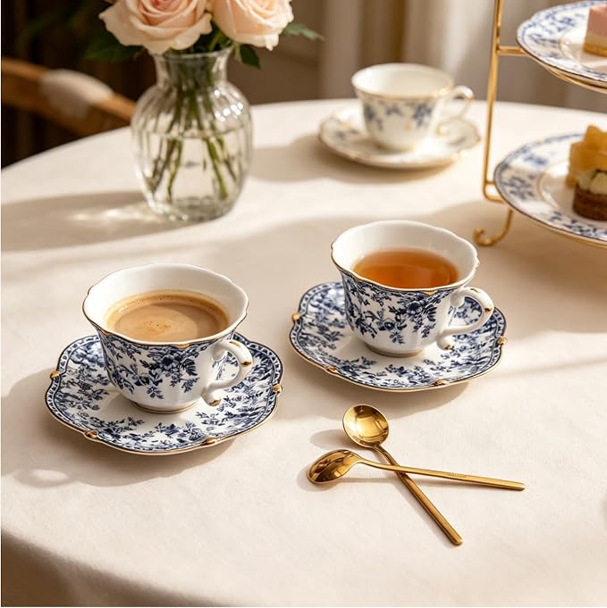 Vintage Floral Tea Cup and Saucer Set - Image 4