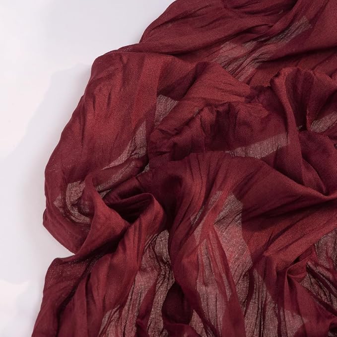 DeZerlor Burgundy Cheesecloth Table Runners 10 Pack Christmas Runners | - Image 3