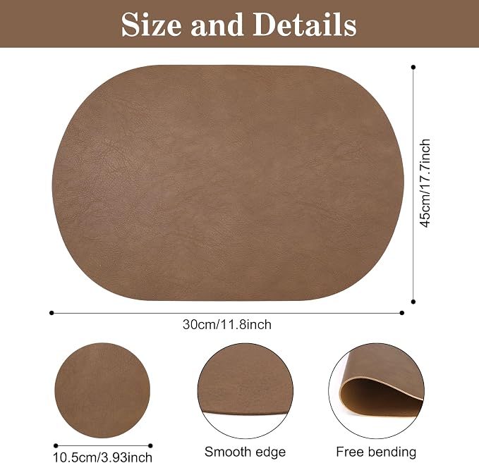 Faux Leather Placemats Set of 6 - Image 2