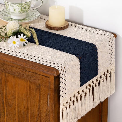 Boho Table Runner Summer Farmhouse Rustic Dining Dresser Scarf Home Decor | by Socomi