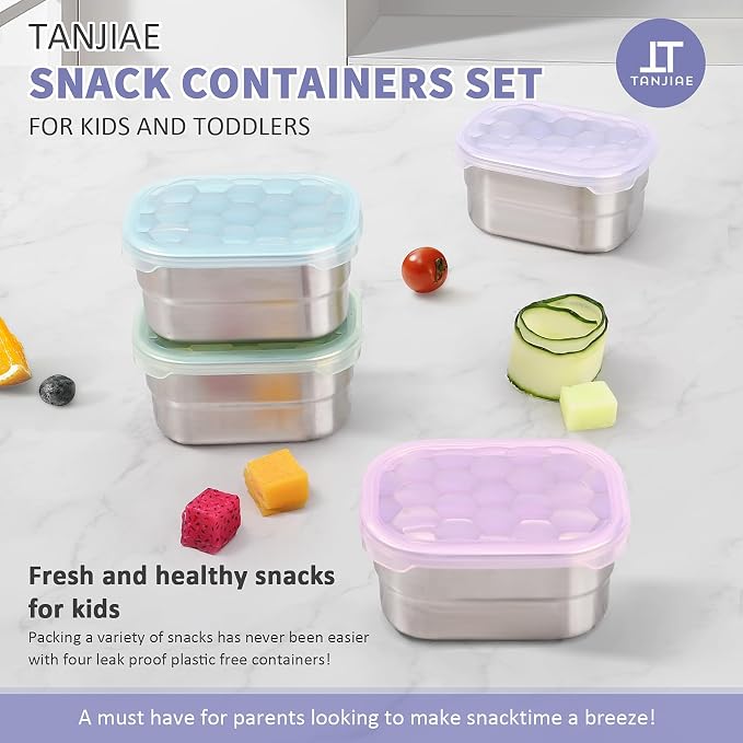 8oz Small Stainless Steel Snack Containers - Image 3