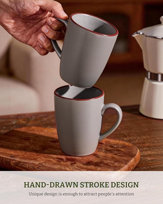 famiware Venus Coffee Mugs Set of 8, 13 oz Ceramic Stoneware Mug Cup Set | - Image 3