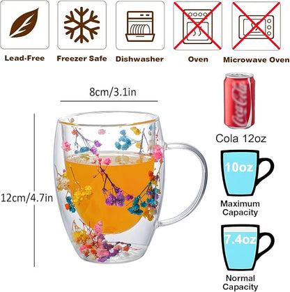 NBHUZEHUA Double Walled Coffee Mugs Glass Cups Wedding Anniversary Registry - Image 4