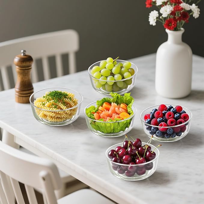 6Pcs 24oz Glass Cereal Bowls, Glass Salad Bowls | Thickened, Large Size - Image 4