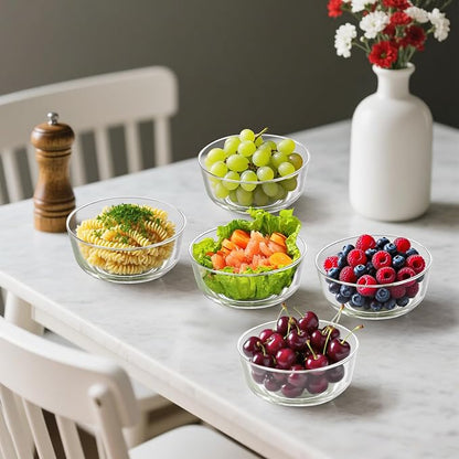 6Pcs 24oz Glass Cereal Bowls, Glass Salad Bowls | Thickened, Large Size - Image 4