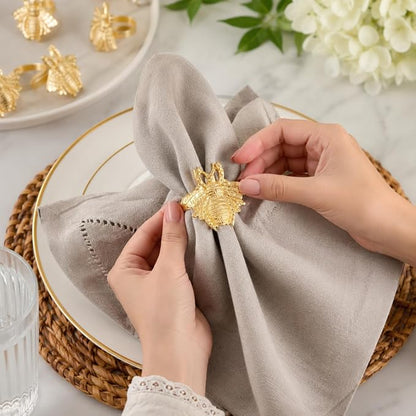 ALPHA Living HOME 12 Pcs Modern Bee Napkin Rings - Image 5