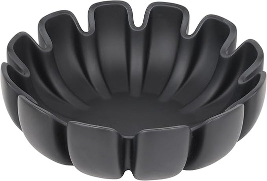 Decorative Bowl – Large Modern Centerpiece Bowl for Coffee Table, Countertop, or Kitchen Decor – Minimalist Handcrafted Accent Bowl for Living Room or Entryway/Key Bowl (Black)