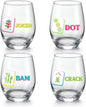 Qinyoung 4 Pcs 15 oz Mahjong Cups Wine Glass Mahjong Accessories and Gifts by Qinyoung