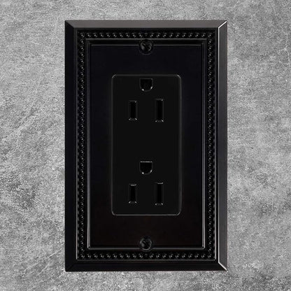 Henne Bery Sunken Pearls Heavy Duty Switch Plate/Wall Plate/Outlet Cover (Single Decorator 2PK, Matte Black)