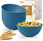 40 OZ Wheat Straw Bowls sets of 8, Anti-Scald Large Ramen Bowls by BUSOKIP