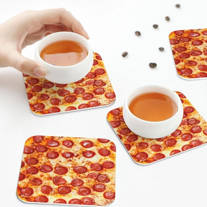 Marble Coasters Square Leather Drinks Coaster Set - Image 7