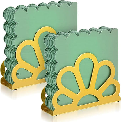 2 PCS Gold Standing Napkin Holder by Unknown