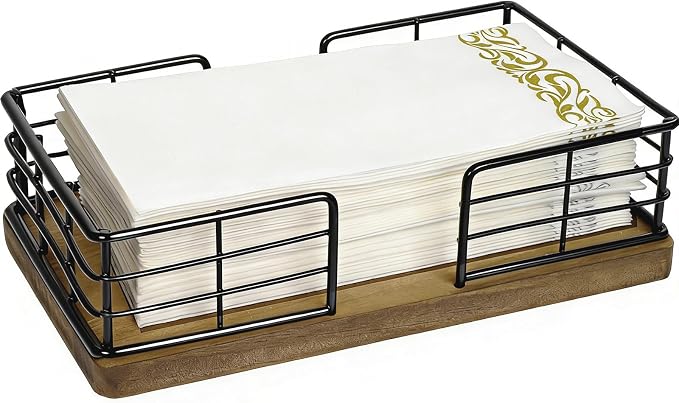 Kordory Wooden Disposable Guest Towel Holder Tray by Kordory