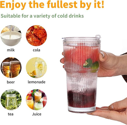 Glass Cups with Lids and Straws – 20oz Glass Tumbler with Straw and Lid - Image 4