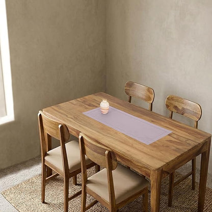 Solino Home 100% Pure Linen Dining Table Runner Lilac Hemstitch, 14 x 36 in | - Image 2