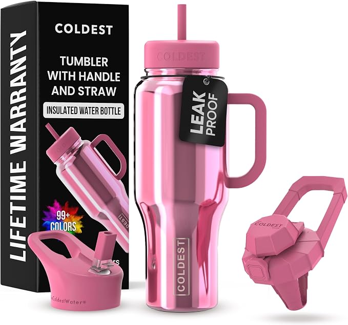 Coldest Tumbler with Handle and Straw by Coldest