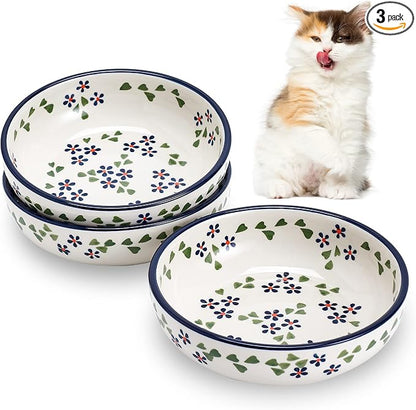 Ceramic Cat Bowls, Howise 5.3 in Cat Food Bowl, Cat Dishes by Cottagecore