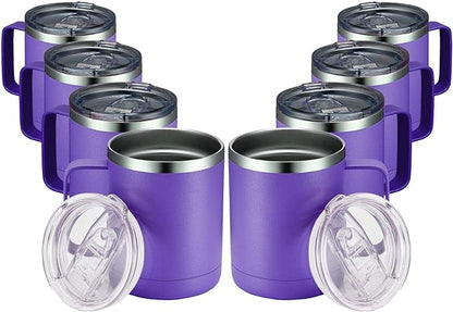 MEWAY 12oz Coffee Mug With Handle 8 Pack Bulk, Stainless Steel Insulated Travel by MEWAY