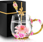 Women Glass Tea Coffee Pretty Cup Set Cute Mug Christmas Xmas Birthday Romantic by MNZZ