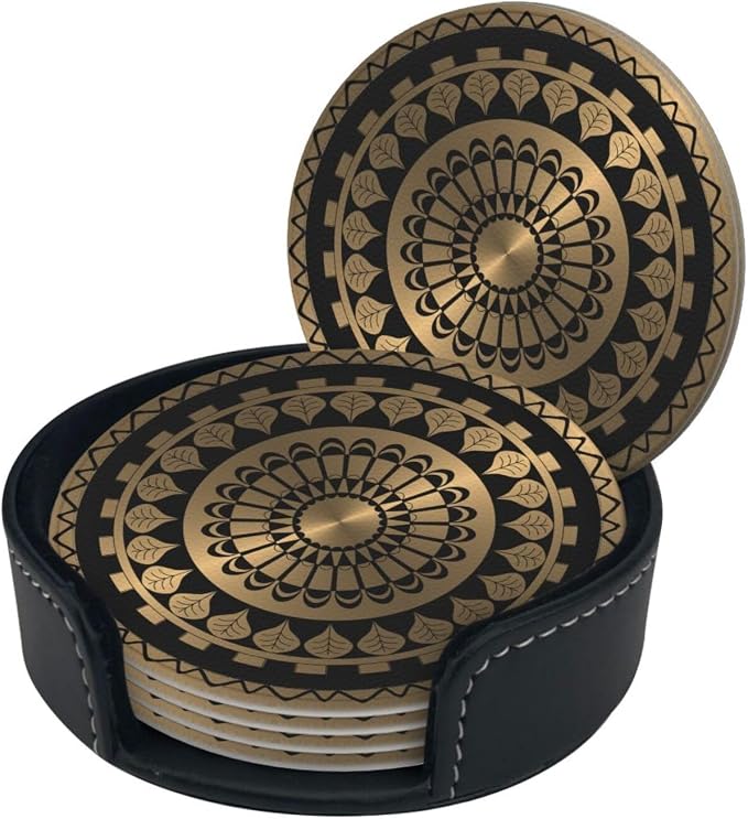 Drink Coasters with Holder Stand Set of 6 - Image 8