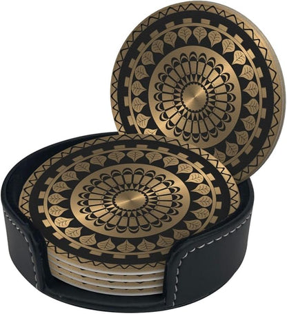 Drink Coasters with Holder Stand Set of 6 - Image 8