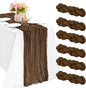 6 Pieces Brown 10FT Cheesecloth Table Runner Boho Gauze Fabric Table Runner by JALANCY