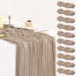 10 Packs Nude Cheesecloth Table Runner 35x120 inch, Boho 10ft Light Brown by BlueTopCoLtd