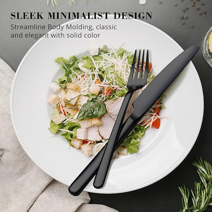 Black Silverware Set, 40 Piece Flatware Set - Image 3