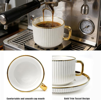 Cappuccino Cups Set of 4, 7oz Espresso Cups Set - Image 4