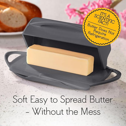 Flip Top Butter Dish with Attached Lid & Matching Knife, 2 Pack - Image 5