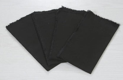 ACCENTHOME Black Cotton Linen Napkin Set of 12 18x18 inch Dinner Napkins - Washable Soft Premium Hotel Quality Reusable Hemmed Edges Napkins Perfect Table Linens for Family Dinners, Weddings