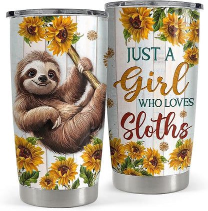 SANDJEST Sloth Tumbler 20oz Stainless Steel Insulated Coffee Travel Mug Cup by SANDJEST