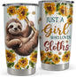 SANDJEST Sloth Tumbler 20oz Stainless Steel Insulated Coffee Travel Mug Cup by SANDJEST