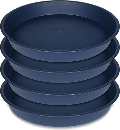 4 Pack of 14 inch Plant Saucers Bird Bath Bow Round, Plastic Plant Saucer Tray by Bleuhome