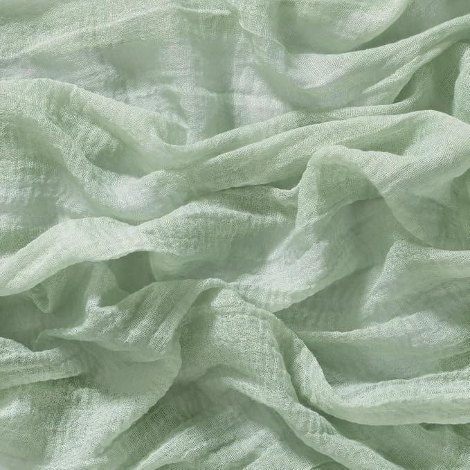 Cheesecloth Table Runner Summer Boho Wedding Shower Party Home Decor | Sage - Image 6