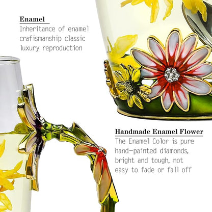 Glass Fancy Tea Cup Set Birthday Christmas Valentine's Day Gift Idea - Image 5