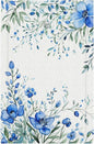 Light Switch Cover Blue Watercolor Flowers Retro Floral Leaves Wall Plate Cover 1 Gang Blank No Device Decorative Outlet Covers Electrical Switchplate for Bathroom Bedroom Decor